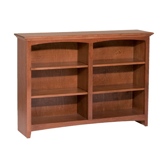 McKenzie - 36'' H X 48'' W Alder Bookcase - Glazed Antique Cherry