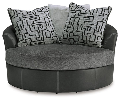 Brixley Pier - Oversized Swivel Accent Chair - Graphite