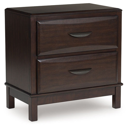 Vanmore - Two Drawer Night Stand - Dark Brown