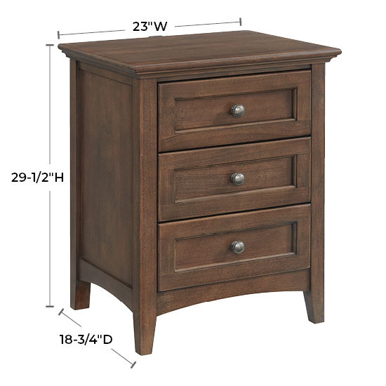 McKenzie - 3-Drawer Nightstand - Java