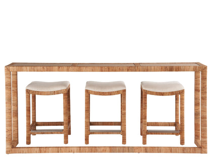 Weekender Coastal Living Home / Sandbar - Console With 3 Stools - Light Brown
