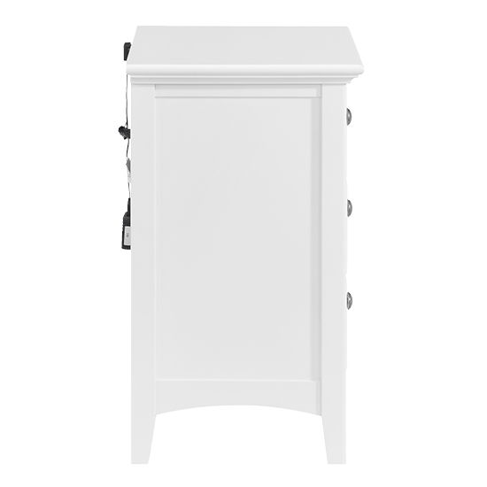 McKenzie - Small 3-Drawer Nightstand - Snowbound