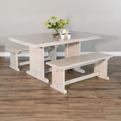 Bayside - Wood Side Bench - Marble White