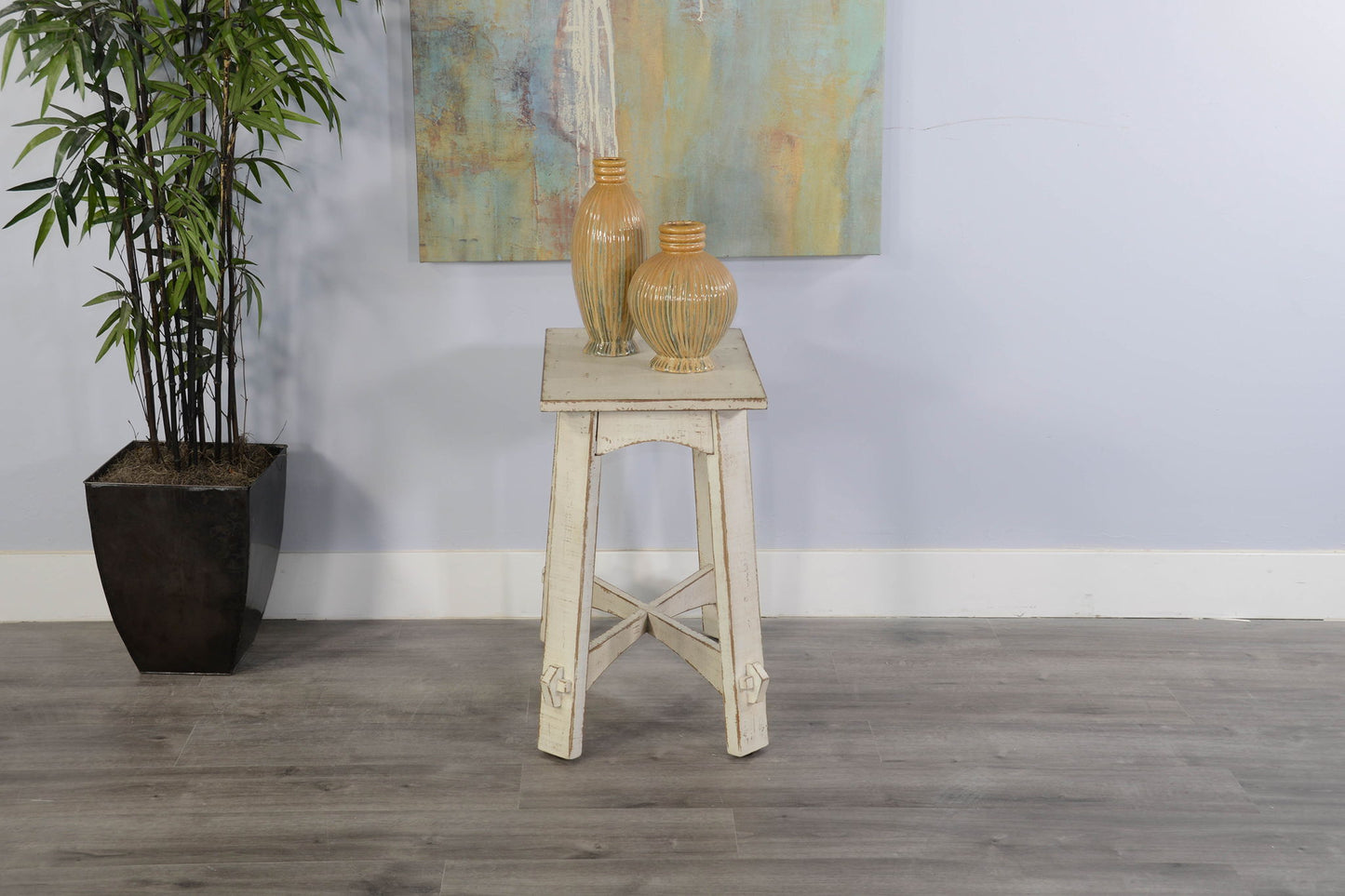 Marina - Chair Side Table - White Sand