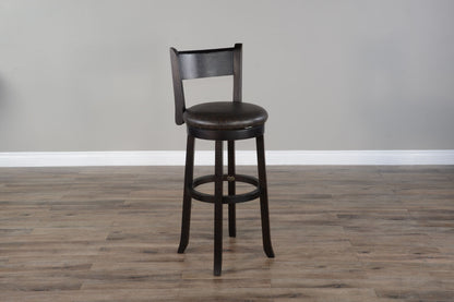 Scottsdale - 30" Swivel Barstool With Cushion Seat & Back (Set of 2) - Dark Brown / Black