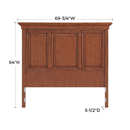 McKenzie - Queen Grand Headboard - Glazed Antique Cherry