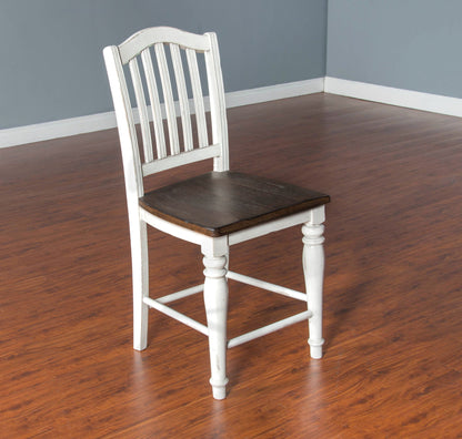 Bourbon County - Slatback Stool - White / Dark Brown
