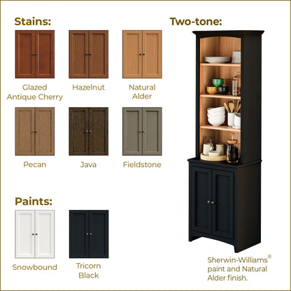 McKenzie - 72'' H x 24'' W Alder Bookcase With Doors - Glazed Antique Cherry