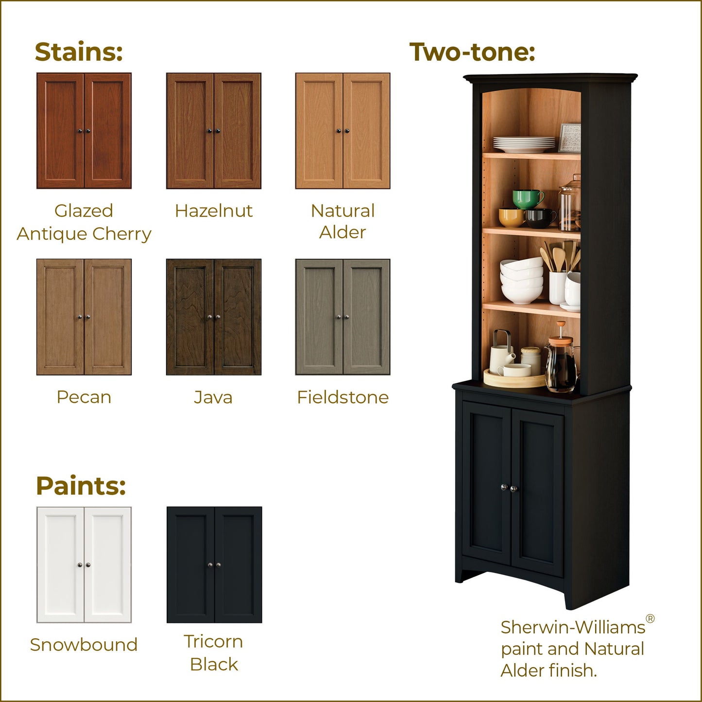 McKenzie - 84'' H X 24'' W Alder Bookcase - Glazed Antique Cherry