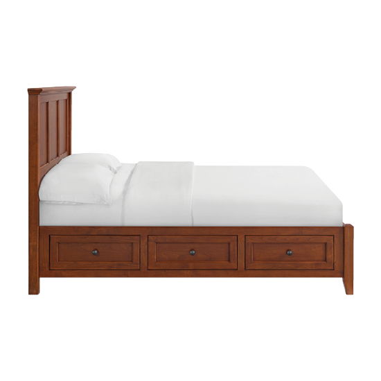McKenzie - Full Classic Storage Bed - Glazed Antique Cherry