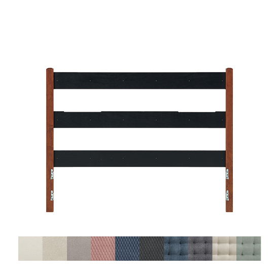 McKenzie - Queen Upholstered Panel Headboard - Glazed Antique Cherry