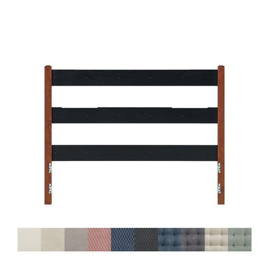 McKenzie - Queen Upholstered Panel Headboard - Glazed Antique Cherry