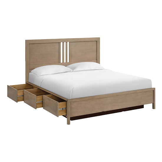 Bailey - King Storage Bed - Almond