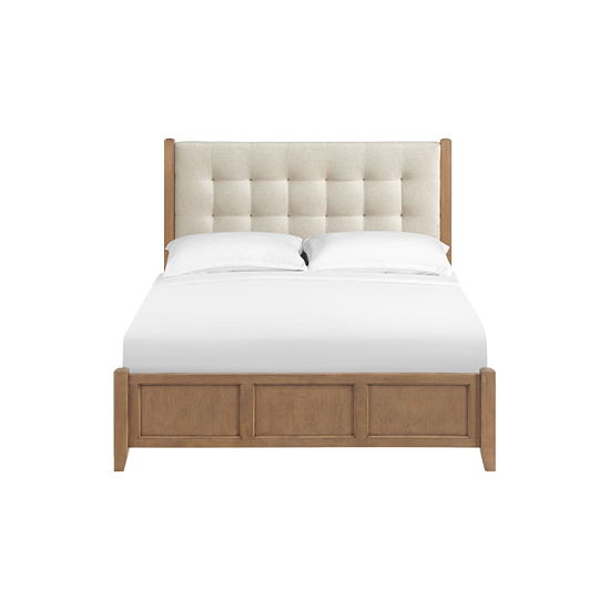 McKenzie - Queen Upholstered Panel Storage Bed - Pecan