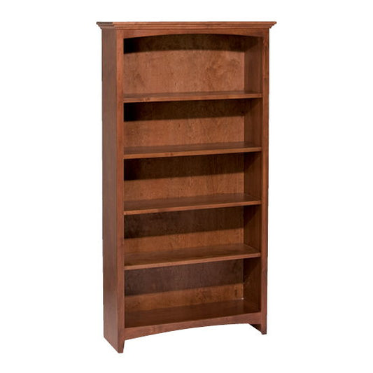 McKenzie - 60'' H X 30'' W Alder Bookcase - Glazed Antique Cherry