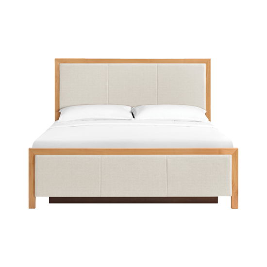 Bailey - King Upholstered Panel Storage Bed - Natural / Taupe