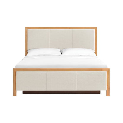 Bailey - King Upholstered Panel Storage Bed - Natural / Taupe