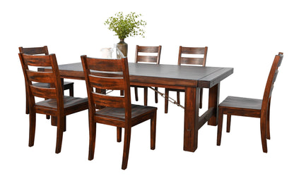 Extension Wood 6 Piece Dining Table Set - White Sand