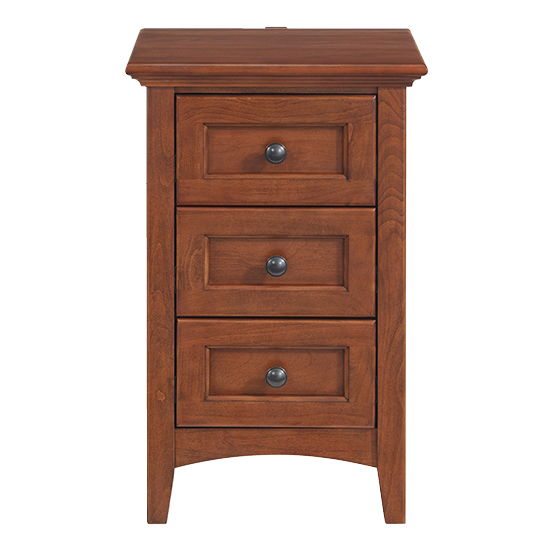 McKenzie - Small 3-Drawer Nightstand - Glazed Antique Cherry