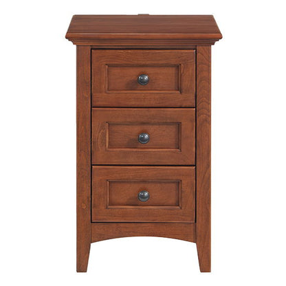 McKenzie - Small 3-Drawer Nightstand - Glazed Antique Cherry