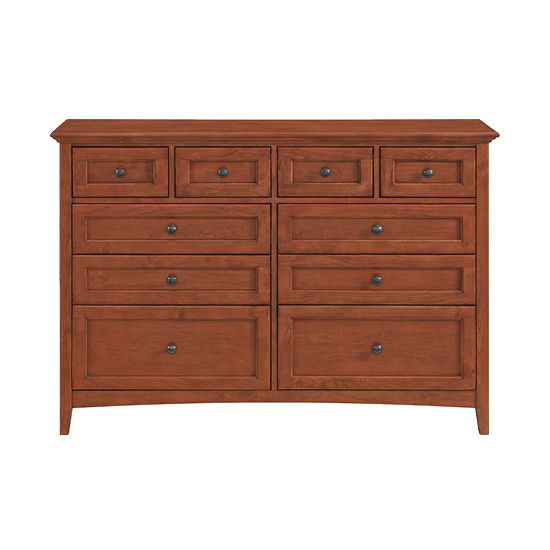 McKenzie - 10-Drawer Dresser - Glazed Antique Cherry
