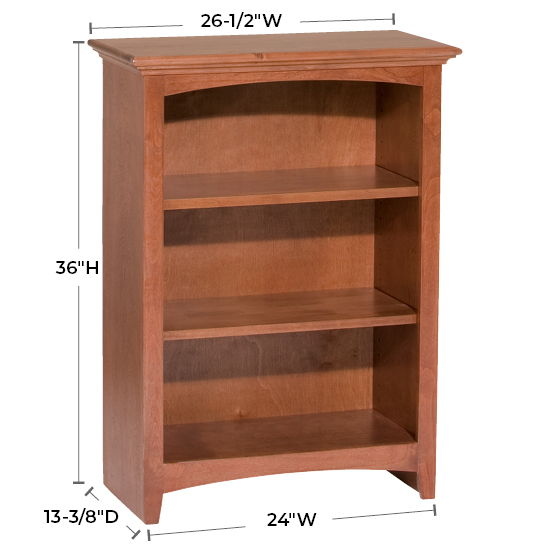 McKenzie - 36'' H X 24'' W Alder Bookcase - Glazed Antique Cherry