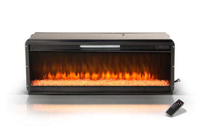 42" Crystal Fireplace Insert - Black