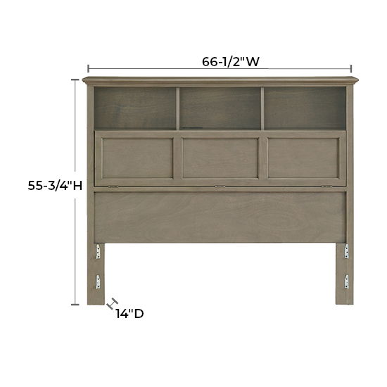 McKenzie - Queen Classic Bookcase Headboard - Fieldstone