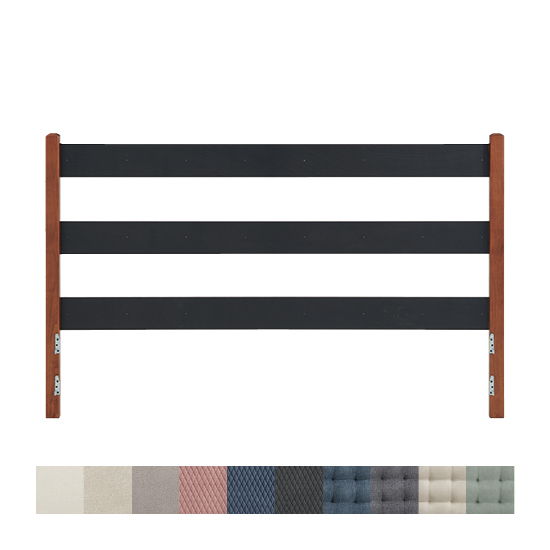 McKenzie - King Upholstered Panel Headboard - Glazed Antique Cherry