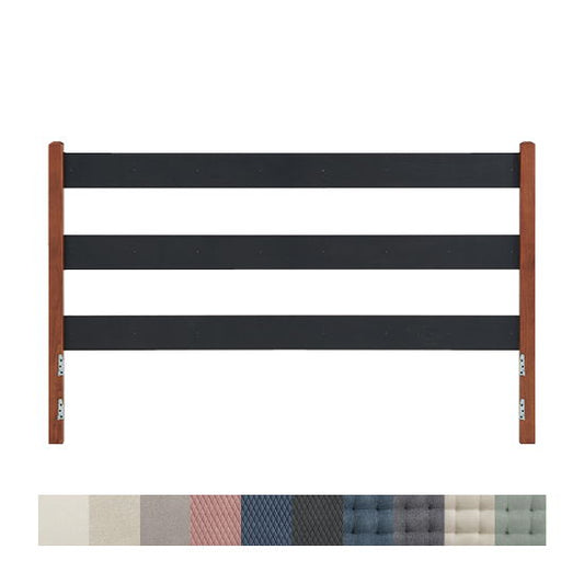 McKenzie - King Upholstered Panel Headboard - Glazed Antique Cherry