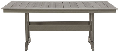 Visola - Rectangular Dining Table With Umbrella Option - Gray
