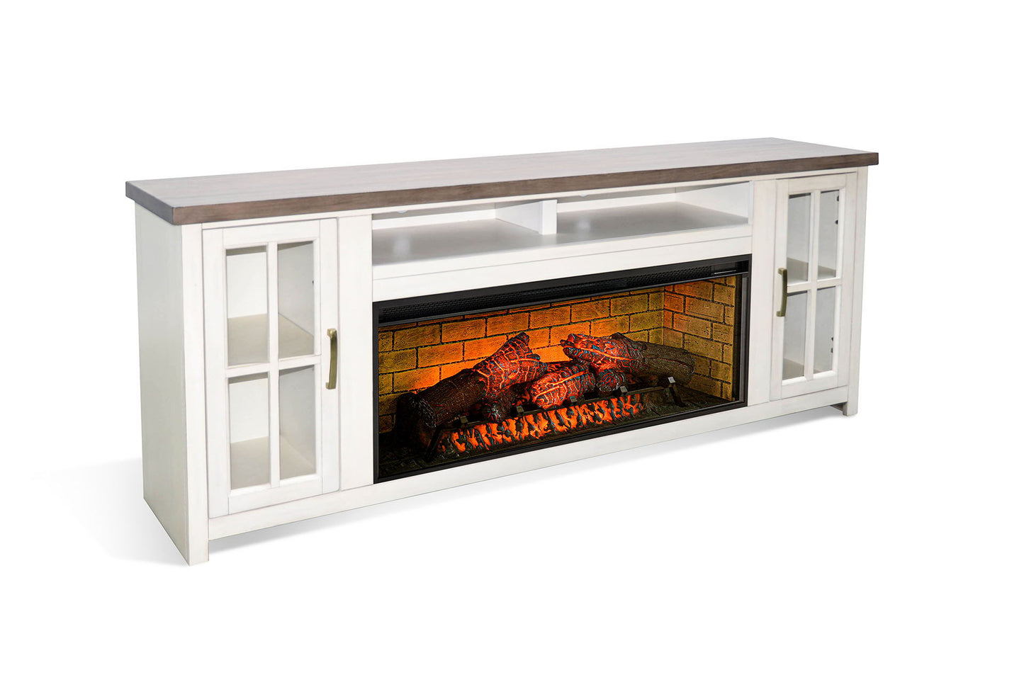Media Console With Electric Fireplace