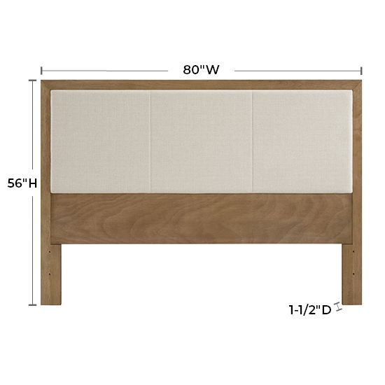 Bailey - King Headboard - Nutmeg / Beige