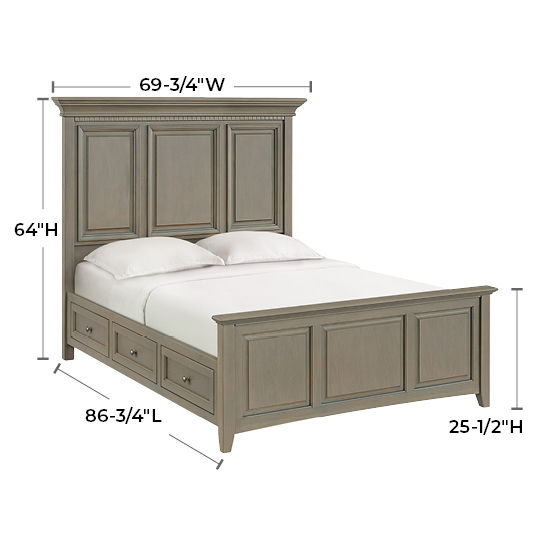McKenzie - Queen Grand Storage Bed - Fieldstone