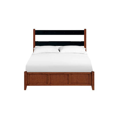 McKenzie - Queen Upholstered Panel Bed - Glazed Antique Cherry