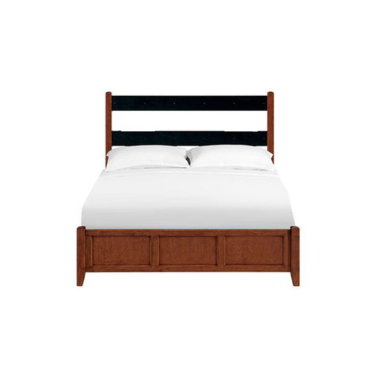 McKenzie - Queen Upholstered Panel Bed - Glazed Antique Cherry