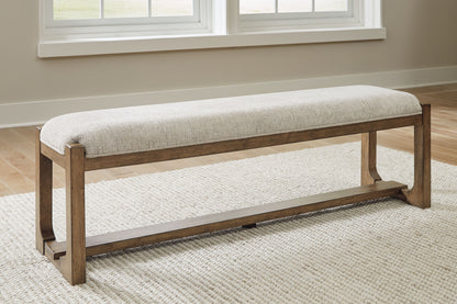 Cabalynn - Large Uph Dining Room Bench - Oatmeal / Light Brown