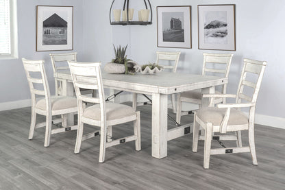 Extension Wood 6 Piece Dining Table Set - White Sand