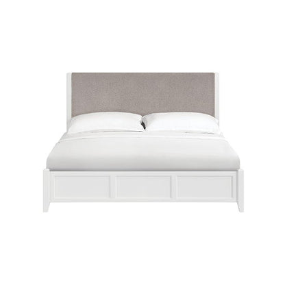 McKenzie - King Upholstered Panel Bed - Snowbound