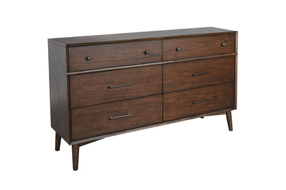 Mid-Century Modern - Mid-Century Modern Walnut 6 Drawer Dresser - Walnut