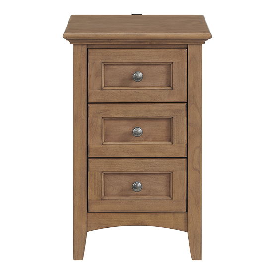 McKenzie - Small 3-Drawer Nightstand - Pecan