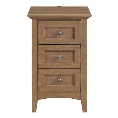McKenzie - Small 3-Drawer Nightstand - Pecan