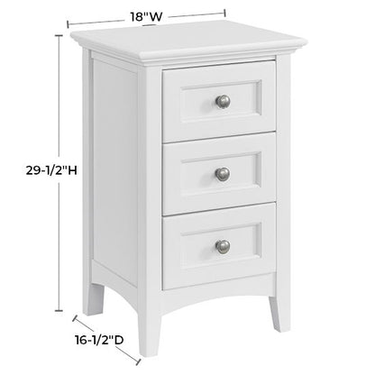 McKenzie - Small 3-Drawer Nightstand - Snowbound
