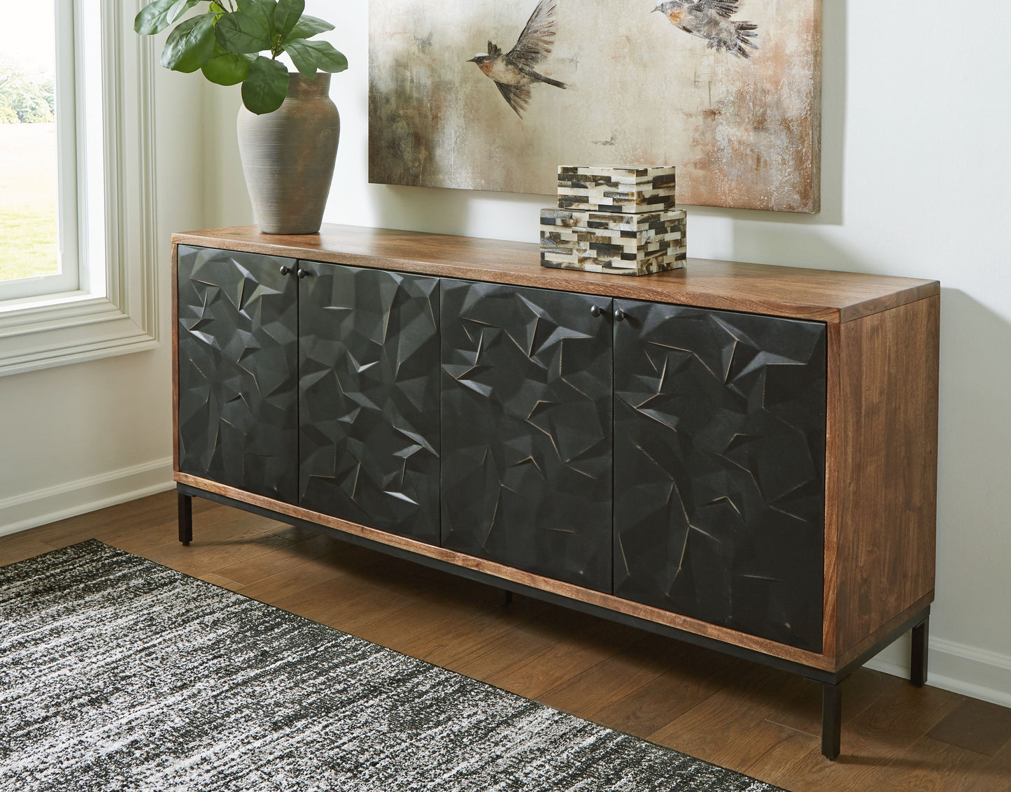 Dorannby - Accent Cabinet - Black / Brown