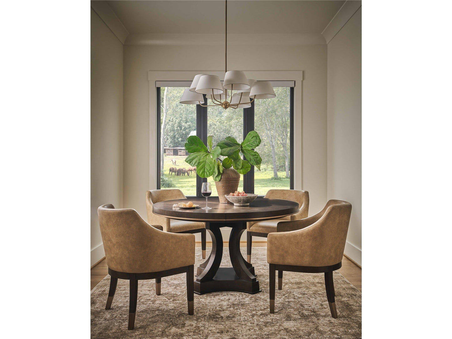 Fenwick - Round Dining Table - Dark Brown