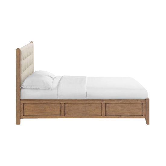 McKenzie - Queen Upholstered Panel Bed - Pecan