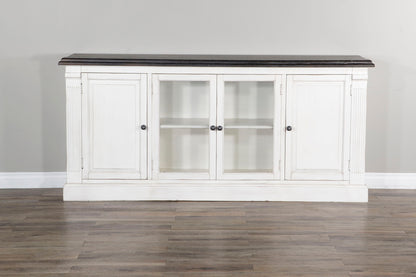 Carriage House - Media Console - Cottage White / Europen Dark
