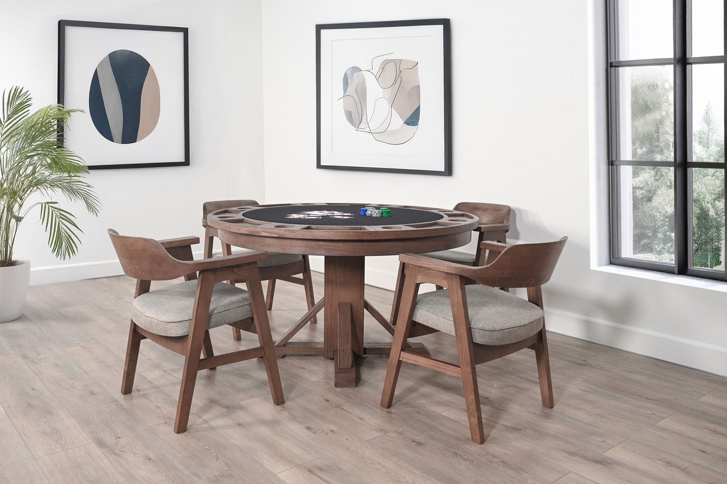 Cole - 5 Piece Dining Game Table Set - Cinder