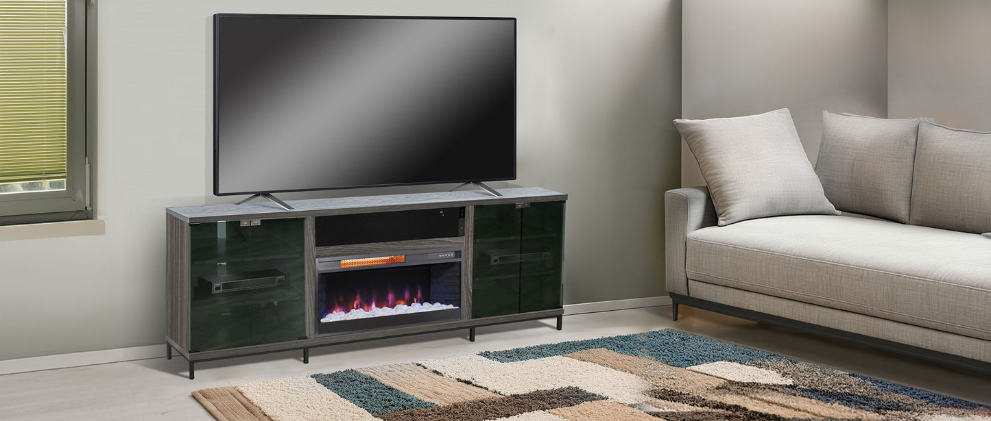 Napa 4 Doors Console With Fireplace Insert Option