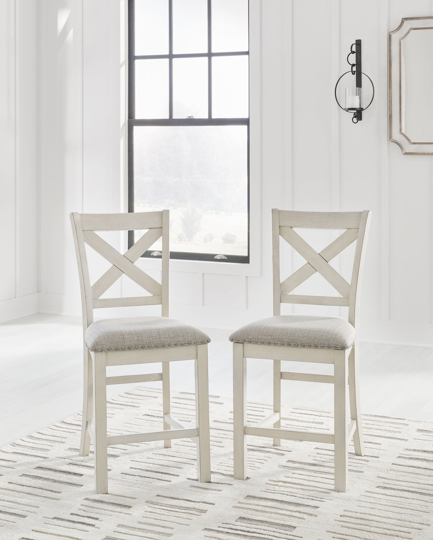 Robbinsdale - Upholstered Barstool (Set of 2) - Antique White